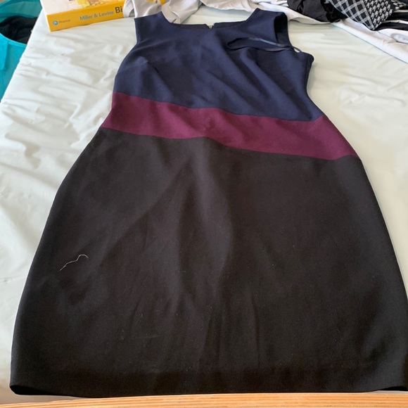 Blue, purple and black asymmetrical Tommy Hilfiger dress - Picture 1 of 4